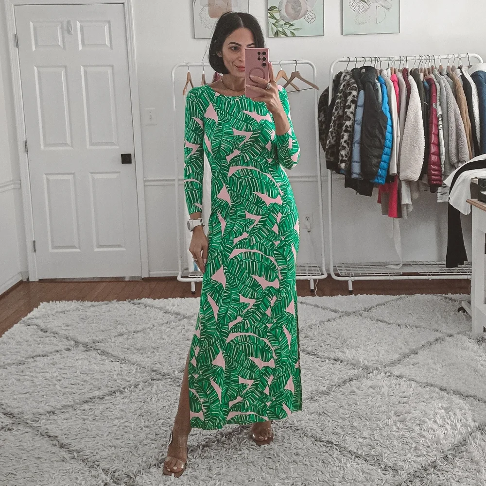 lilly pulitzer morgann maxi dress Lilly Pulitzer Morgann 3/4 Sleeves Maxi Dress New Size XXS